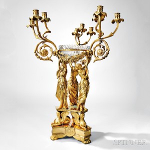 Regency Ormolu Nine-light Figural Centerpiece, London, early 19th century (Lot 359, Estimate $8,000-$12,000)