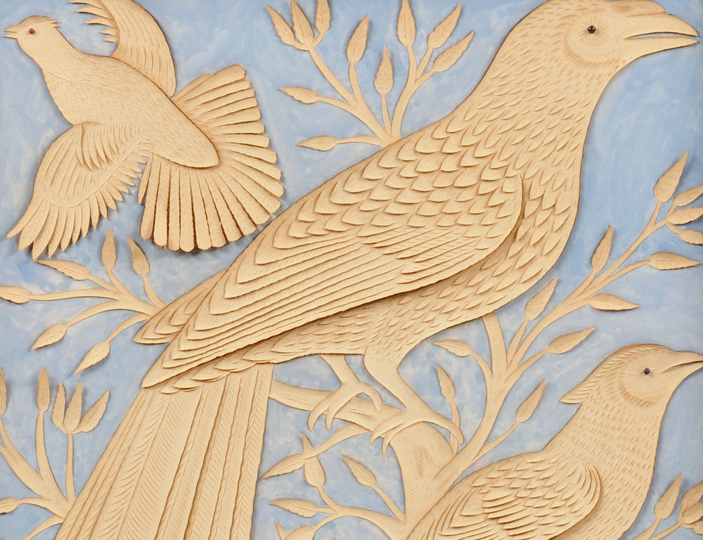 Framed Cutwork Picture of Birds (Lot 360, Estimate $300-$500) Framed Cutwork Picture of Birds (Lot 360, Estimate $300-$500)