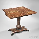 Victorian Irish Marquetry Inlaid Games Table (Lot 630, Estimate $800-1,200)