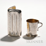 Sterling Silver Cigar Case and Silver-plate Collapsible Cup, (Lot 1061, Estimate $50-$75)