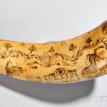 Detail of Captain Peter Perit's Carved Powder Horn