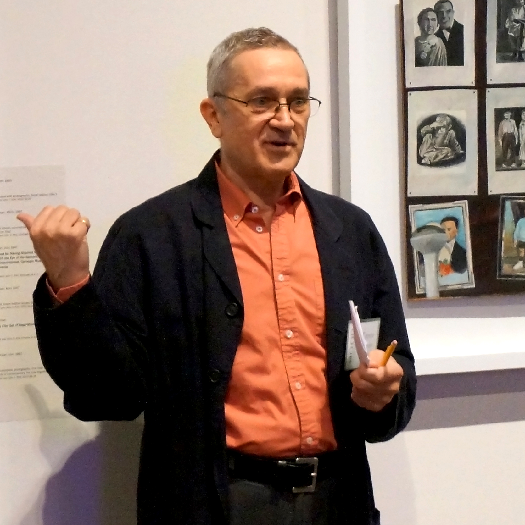 Fairbrother at the Hood Museum of Art during the Collecting and Sharing exhibition, photo by Alison Palizzolo