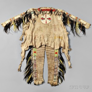 Rare and Important Blackfeet Chief's Shirt and Leggings, c. 1830s (Lot 143, Estimate $600,000-$800,000)