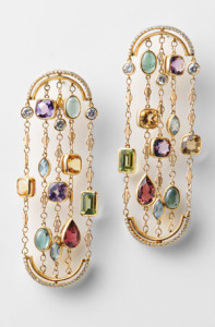 Gold Gem-set Earrings by Alexandra Mor