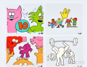 After Keith Haring (American, 1958-1990) Eighty-two Sesame St. Animation Cels (Lot 1091, Estimate $4,000-$6,000)