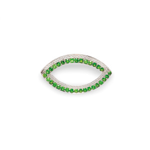 Edwardian Platinum and Demantoid Garnet Brooch, Tiffany & Co., Attributed to Paulding Farnham, c. 1905-10 (Lot 286, Estimate $6,000-8,000)