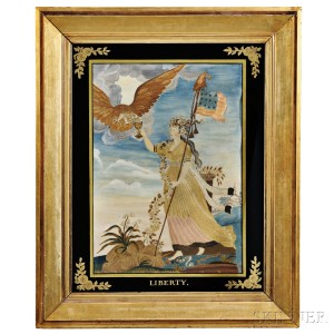 Needlework Picture After Edward Savage ‘Liberty in the Form of the Goddess of Youth,’ America, early 19th century (Lot 160, Estimate $15,000-25,000)