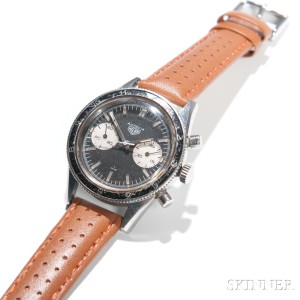 Heuer Autavia 'Andretti' Ref. 3646 Chronograph Wristwatch, late 1960s (Lot 2515, Estimate $3,000-5,000)