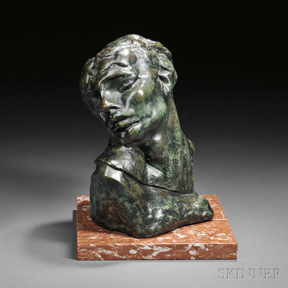 Auguste Rodin (French, 1840-1917) Tête de la Luxure, a later casting Signed "A. Rodin" (Lot 354, Estimate: $18,000-22,000)