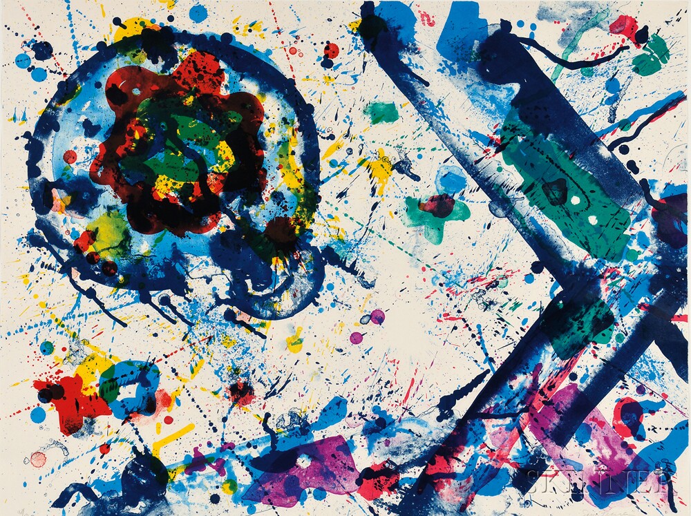 Sam Francis (American, 1923-1994) Untitled (SF-308), 1986, edition of 50 plus proofs, published by Nantenshi Gallery (Lot 70, Estimate: $1,500-2,000)