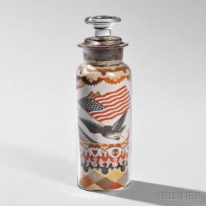 Andrew Clemens Sand Art Bottle with Eagle and Flag, McGregor, Iowa, c. 1890 (Lot 747, Estimate $8,000-12,000)