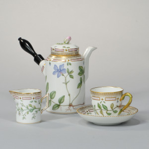 Royal Copenhagen "Flora Danica" Coffee Service with Ten Cups and Saucers, Denmark, second half of the 20th century (Lot 614, Estimate: $800-1,200)
