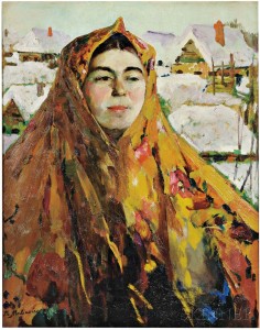 Filip Malyavin (Russian, 1869-1940) Baba or Baba, Winter (Estimate: $75,000-125,000)