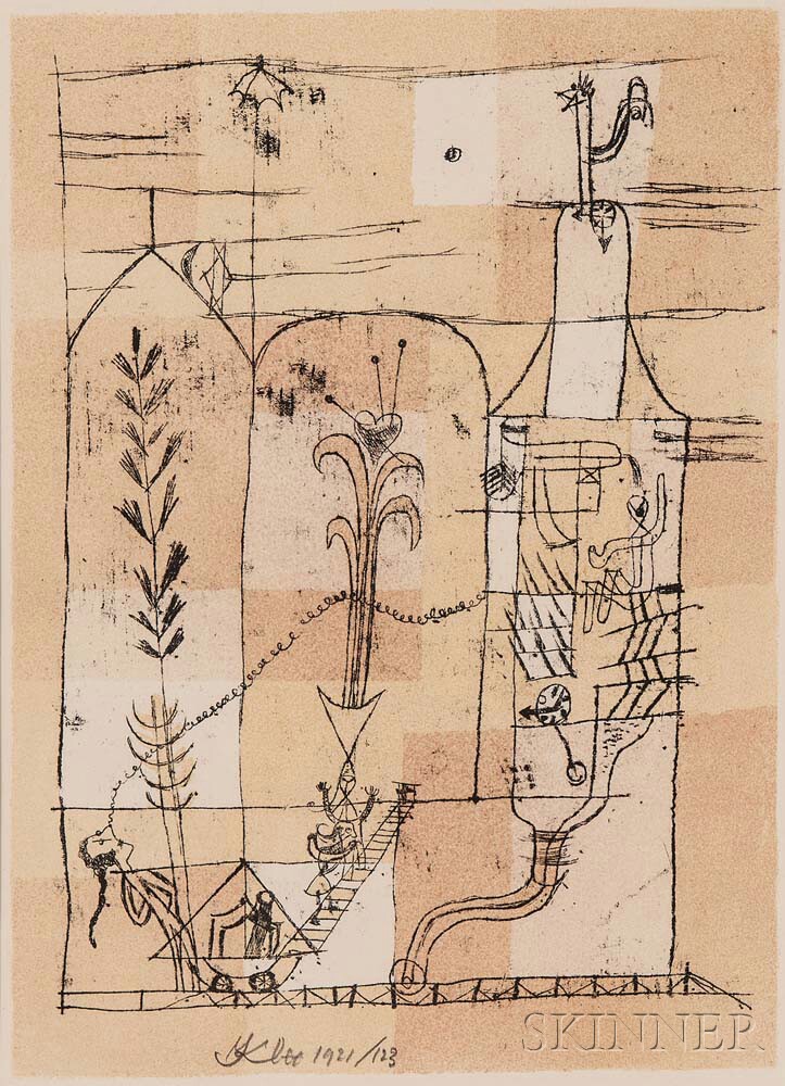 Paul Klee (German, 1879-1940) Hoffmaneske Szene, alternatively titled Hoffmaneske Märchenscene, 1921 (Lot 85, Estimate: $25,000-35,000)