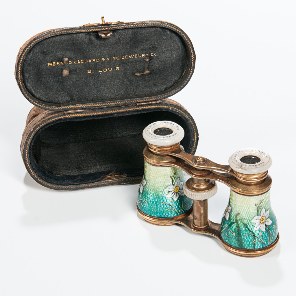 The Theater Goer- Pair of Mermod Jaccard Enameled Opera Glasses, Lot 1136- With this pair of antique glasses, they will be able to re-live the elegance and pageantry of seeing a theatrical production.