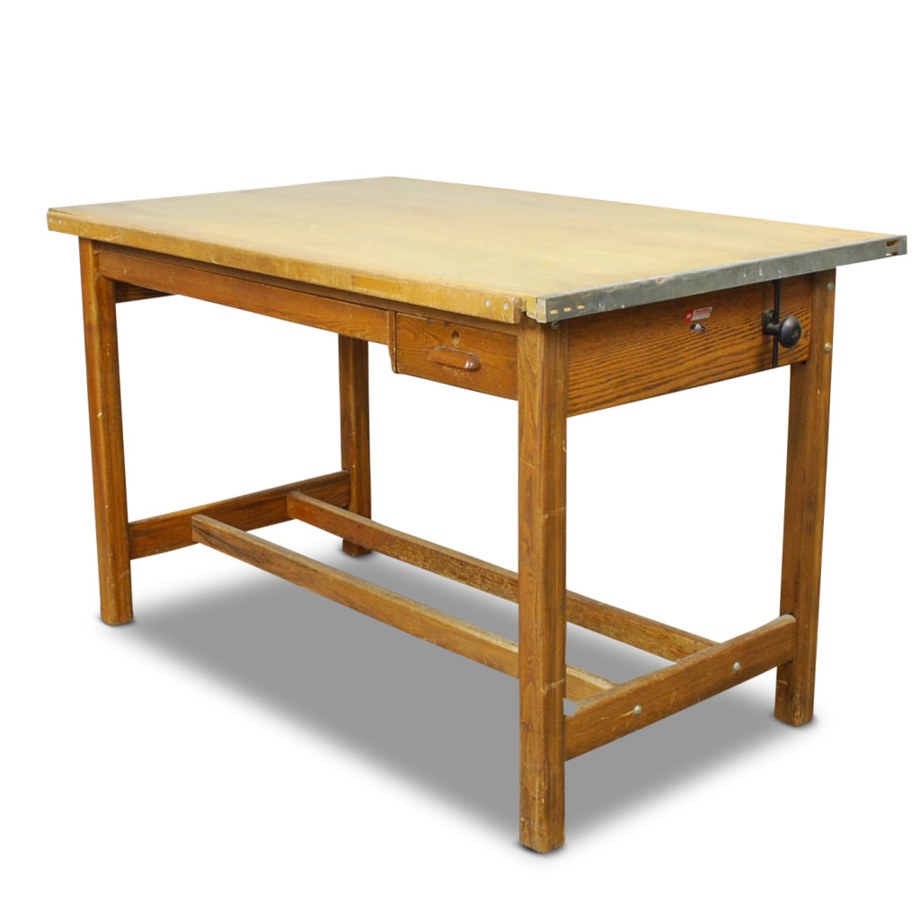 The Architect - Large Hamilton Oak and Maple Drafting Tables, Lots 2515 – For either a DIY project or designing a modern skyscraper, this drafting tables large writing surface enables any project-minded person to the best they can be.