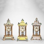Royal Bonn Porcelain Ansonia Mantel Clocks, early 20th century (Lots 395, 396, 397, Estimate: $1,000-1,500)