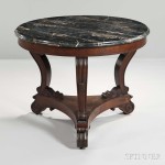 Carved Mahogany and Mahogany Veneer Marble-top Center Table, Boston, c. 1820 (Lot 341, Estimate: $4,000-6,000)