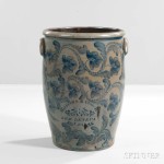 Thirty-gallon Stoneware Crock, Williams & Couch, New Geneva, Pennsylvania, c. 1880 (Lot 356, Estimate: $4,000-6,000)