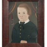 Prior/Hamblen School, Possibly the Work of E.W. Blake, Mid-19th Century, Portrait of a Boy in a Black Coat Holding a Riding Crop (Lot 390, Estimate: $4,000-6,000)