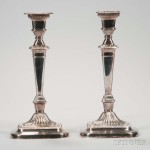 Pair of Silver-plated Candlesticks (Lot 1353, Estimate: $100-150)