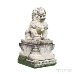 Pair of White Marble Foo Lions, China, late Qing dynasty (Lot 15, Estimate: $15,000-20,000)