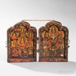 Two-panel Portable Shrine, Tibetan China (Lot 44, Estimate: $2,000-3,000)
