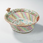 Rose Medallion Reticulated Porcelain Fruit Basket (Lot 1, Estimate $400-600)