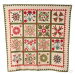 One of Two: Appliqued Cotton Album Quilt (Lot 25, Estimate: $800-1,200)