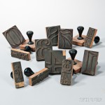 Three Cased Sets of Stamps and Stencils (Lot 152, Estimate $200-250)