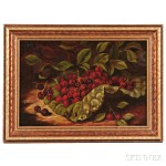 Attributed to Carducius Plantagenet Ream (Illinois/Ohio, 1837-1917) Still Life with Cherries (Lot 360, Estimate $600-800)