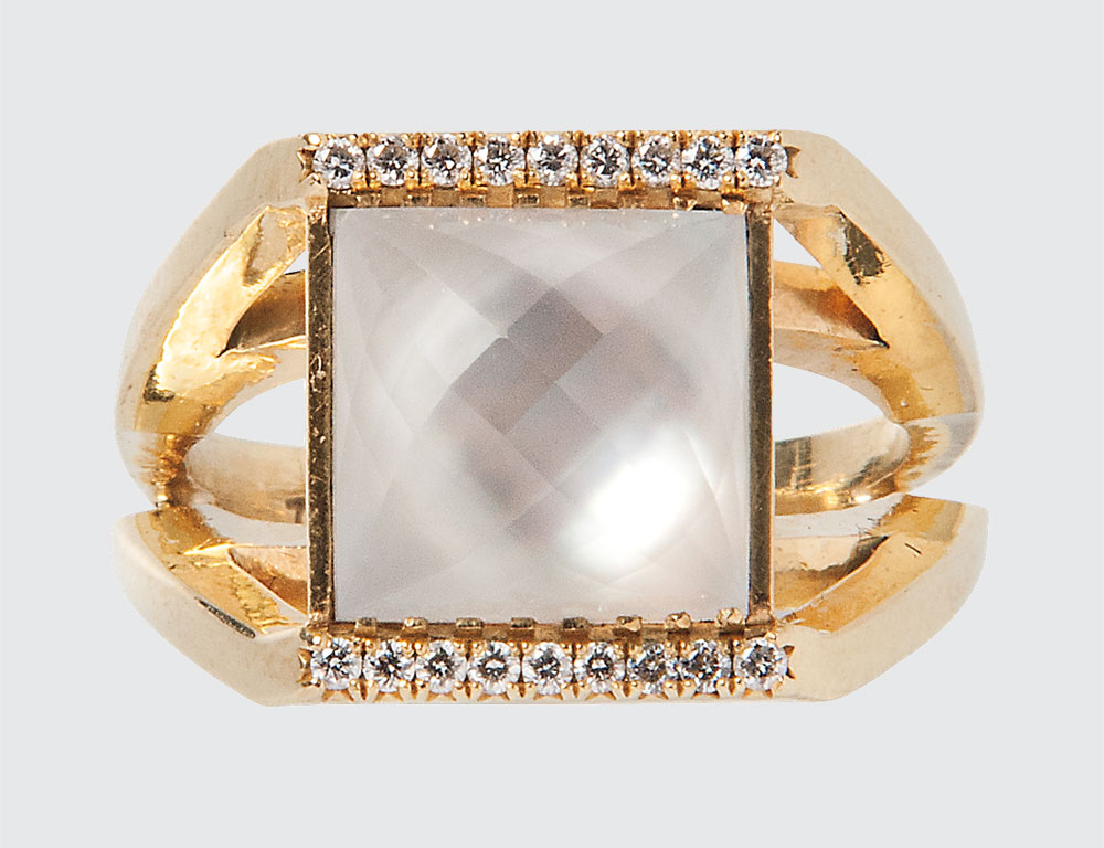 18kt Gold, Quartz, and Diamond Ring, Temple St. Clair (Lot 1024, Estimate $800-1,200) 18kt Gold, Quartz, and Diamond Ring, Temple St. Clair (Lot 1024, Estimate $800-1,200)
