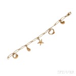 18kt Gold Charm Bracelet, Elsa Peretti, Tiffany & Co. (Lot 1035, Estimate: $600-800)