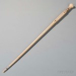 Carved Whale Ivory and Whalebone Cane, 19th century (Lot 111, Estimate: $1,500-2,500)
