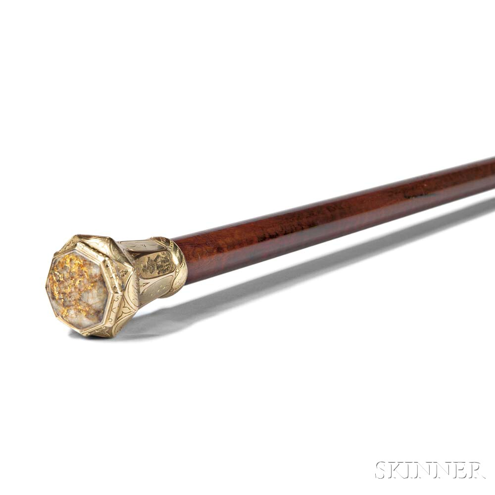 California Gold Quartz Presentation Cane, c. 1860 (Lot 154, Estimate: $6,000-8,000)