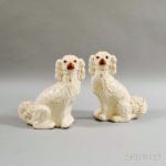 Pair of Staffordshire Ceramic Spaniels, 19th century (Lot 1008, Estimate: $300-400)