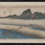 Utagawa Hiroshige (1797-1858), Kanaya, Distant Bank of Oi River, Japan, woodblock print, from the series Fifty-three Stations of the Tokaido (Lot 1016, Estimate: $1,000-1,500)