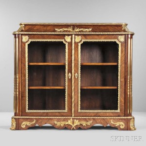 Napoleon III-styleTulipwood and Walnut Gilt-bronze-mounted Cabinet, France, 19th century (Lot 587, Estimate: $10,000-20,000)