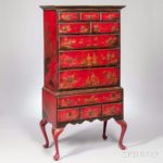Japanned Chest on Stand (Estimate: $700-900)