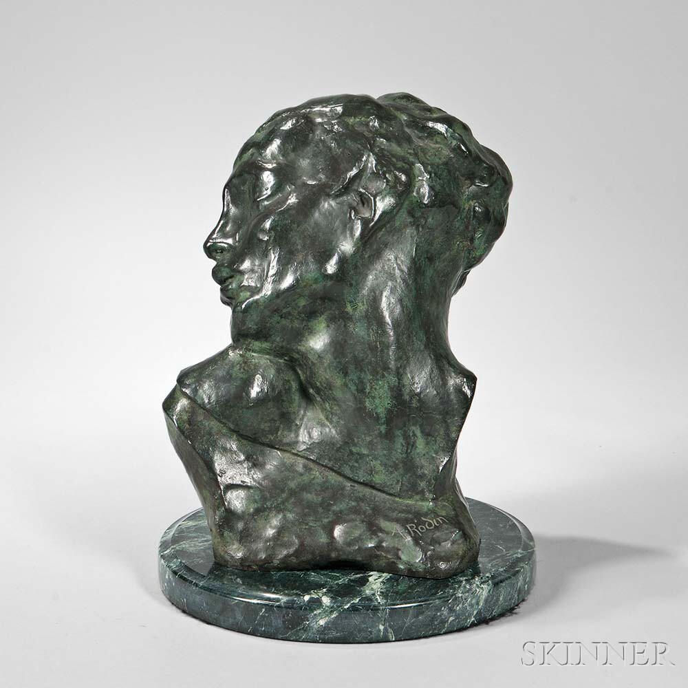 Auguste Rodin (French, 1840-1917) Tête de la Luxure, a Later Casting (Lot 385, Estimate: $8,000-12,000)