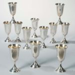 Set of Twelve Sterling Silver Gold-washed Wine Goblets, 20th century (Lot 1017, Estimate: $800- 1,200)