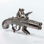 Belgian Four-barrel Flintlock Pistol, c. late 18th century (Lot 1065, Estimate: $200-400)