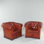 Pair of Chesterfield Chairs, 20th century (Lot 1085, Estimate: $1,200-1,800)