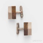Pair of Mexican Sterling Silver and Mixed Metal Cuff Links (Lot 1104, Estimate: $100-150)