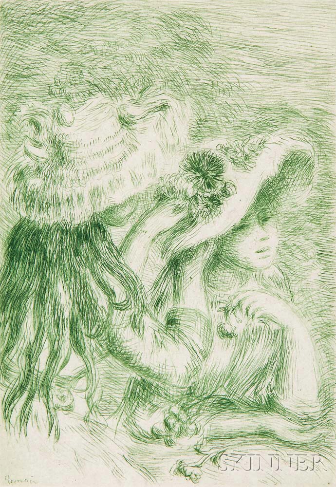 Pierre-Auguste Renoir (French, 1841-1919) Le chapeau épinglé - 3e planche, c. 1894 (Lot 16, Estimate: $5,000-7,000)