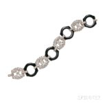 Art Deco Platinum, Onyx, and Diamond Bracelet, France (Lot 394, Estimate: $4,000-6,000)