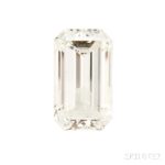 Unmounted Diamond, the emerald-cut diamond weighing 10.65 cts. (Lot 402, Estimate: $100,000- 150,000)
