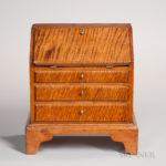 Miniature Queen Anne-style Tiger Maple Slant-lid Desk (Lot 241, Estimate $300-500)