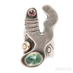 Sterling Silver and Gemstone Ring, Sam Kramer, c. 1950 (Lot 8, Estimate $7,000-9,000)