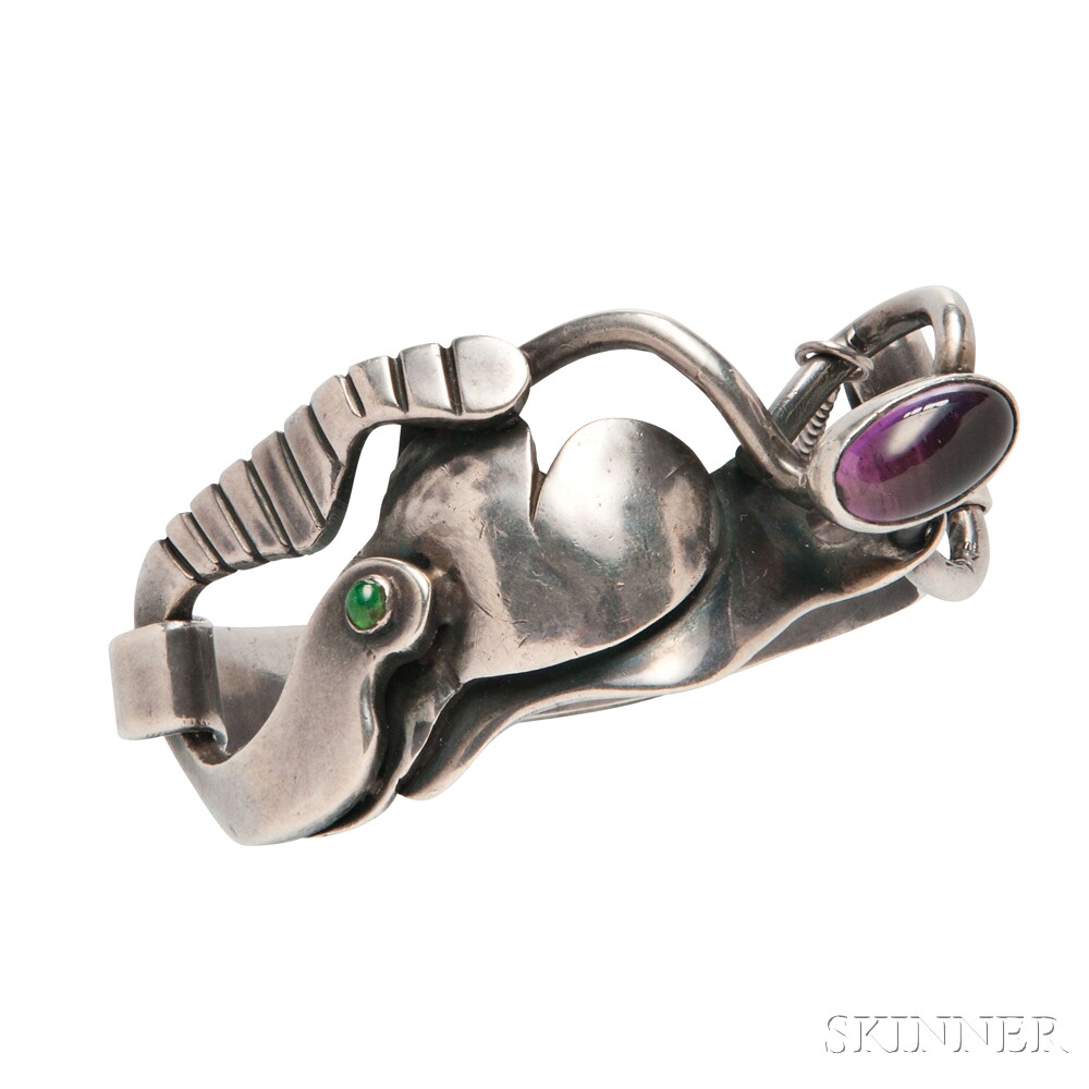 Sterling Silver and Gemstone Bracelet, Sam Kramer, c. 1950 (Lot 9, Estimate $5,000-7,000)